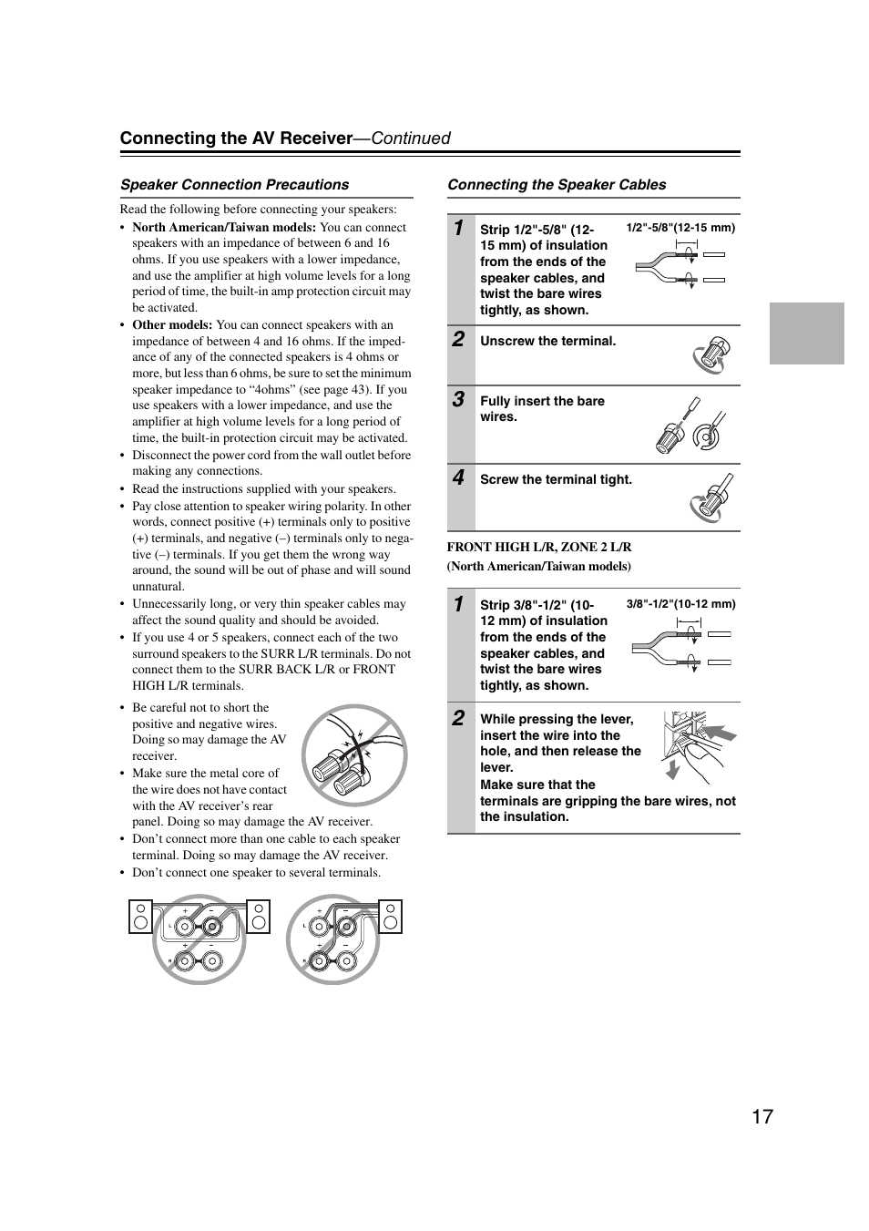 Onkyo TX SR607 User Manual | Page 17 / 108