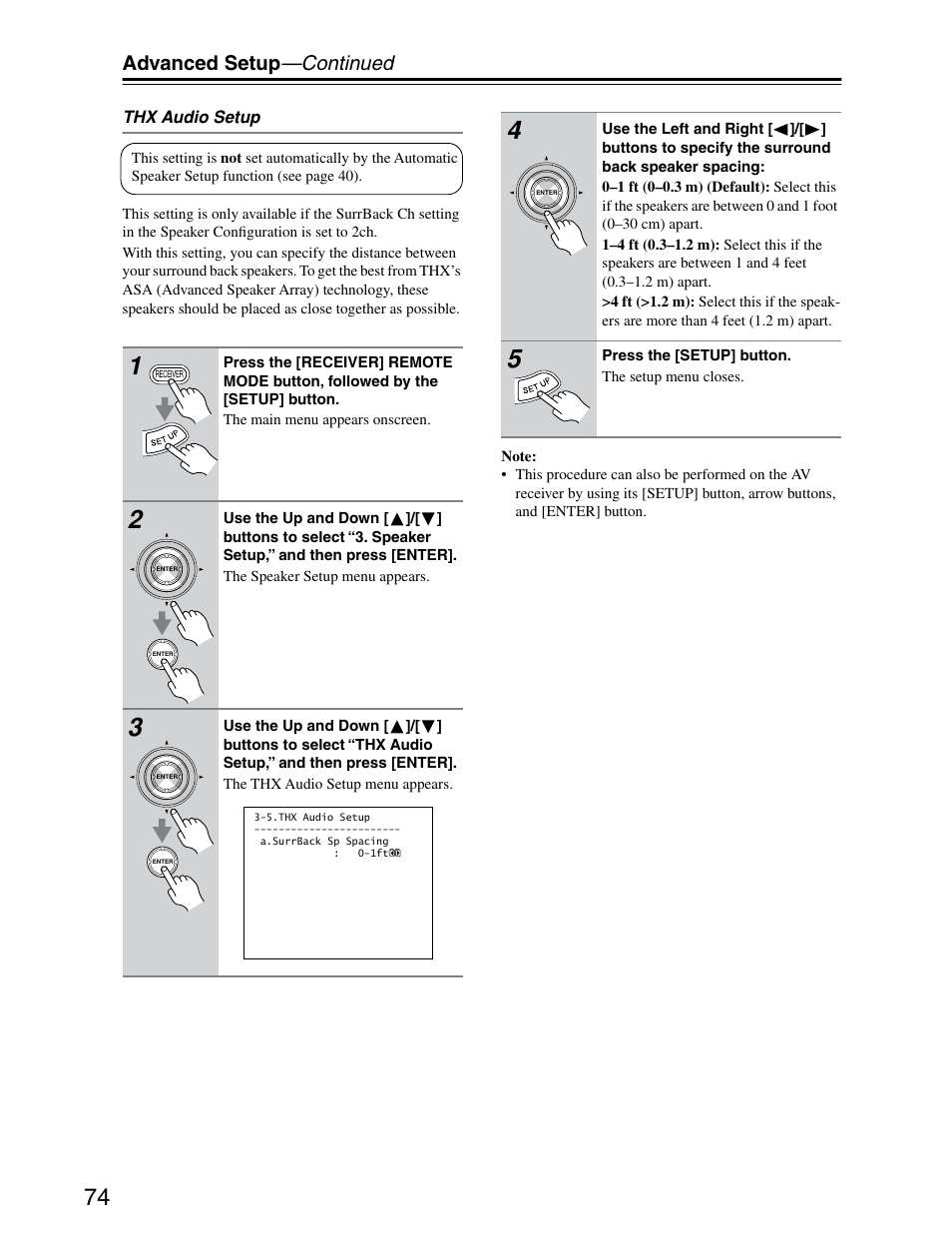 Advanced setup —continued | Onkyo TX-SR703/703E User Manual | Page 74 / 116