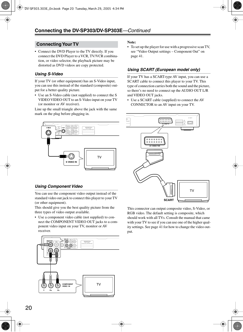 Onkyo DV-SP303 User Manual | Page 20 / 56