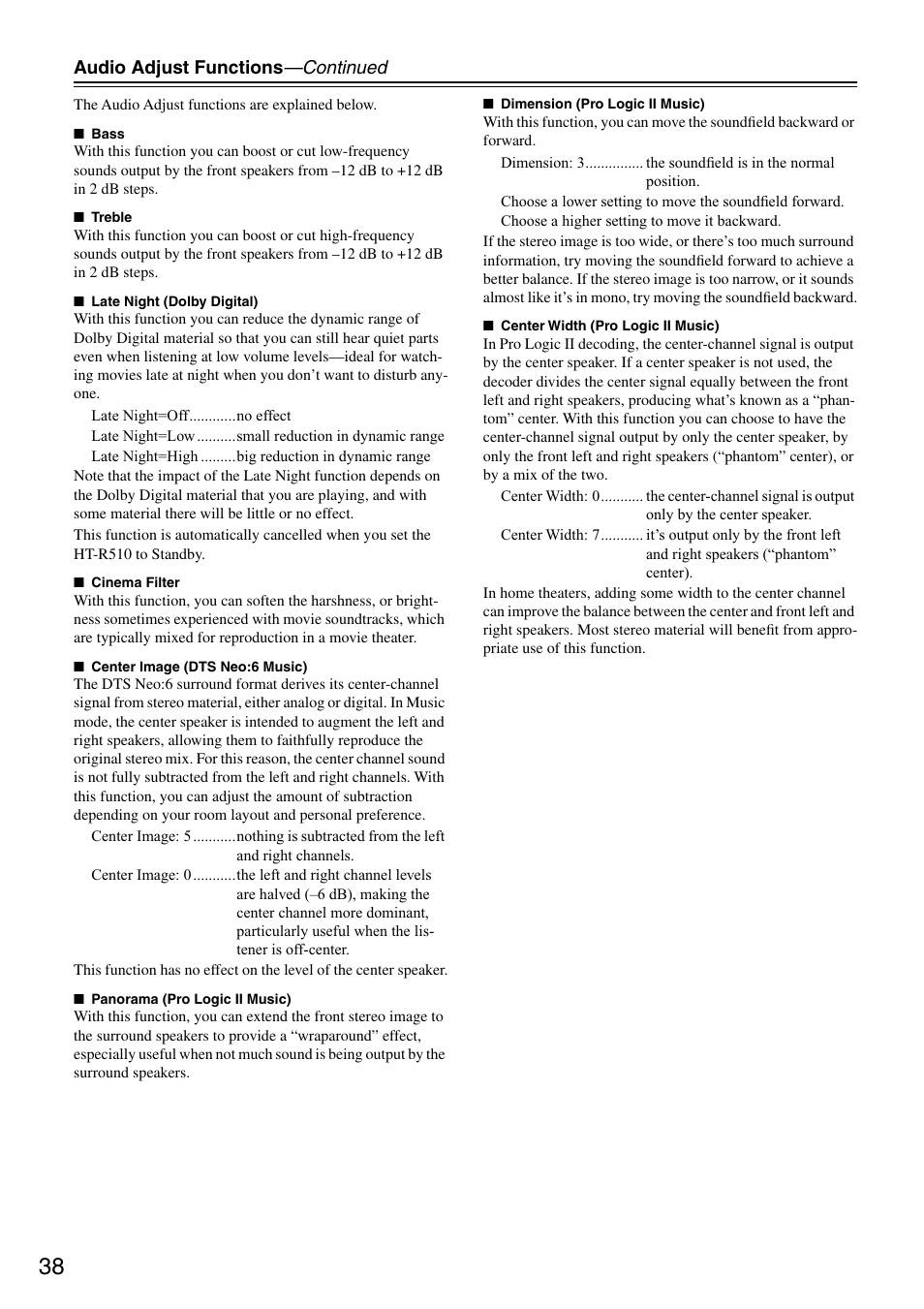 Onkyo HT-R510 User Manual | Page 38 / 48