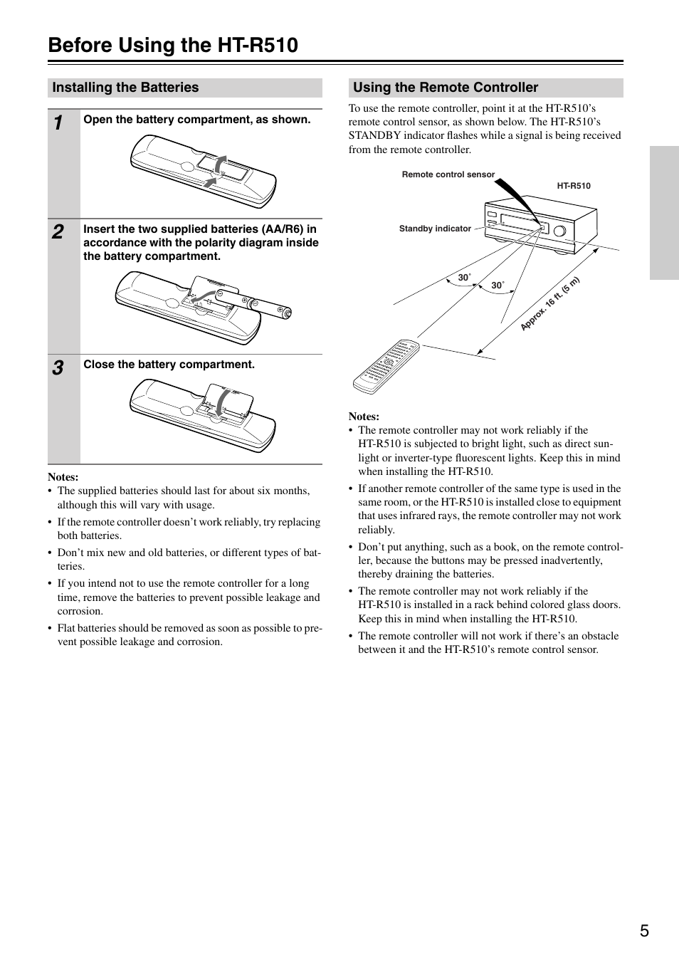 Before using the ht-r510 | Onkyo HT-R510 User Manual | Page 5 / 48
