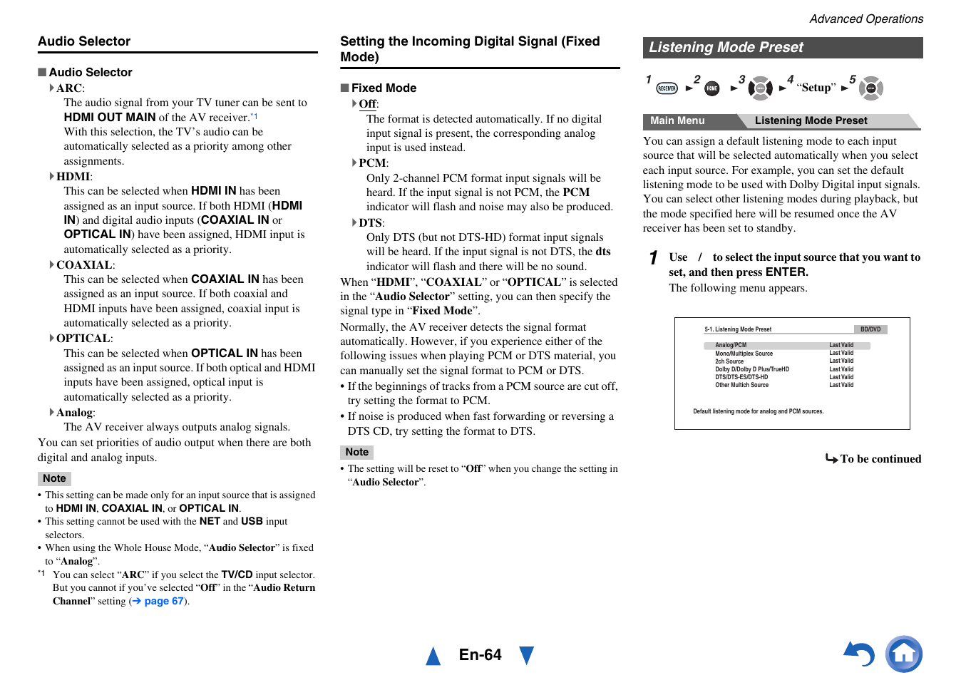 Listening mode preset, En-64 | Onkyo TX-NR717 User Manual | Page 64 / 148