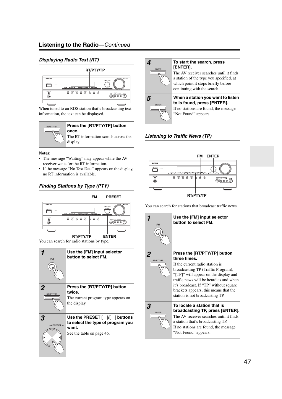 Onkyo TXSR307 User Manual | Page 47 / 72