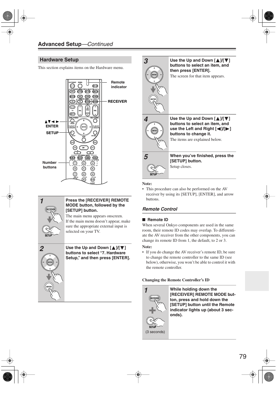 Hardware setup | Onkyo TX-SR606 User Manual | Page 79 / 104
