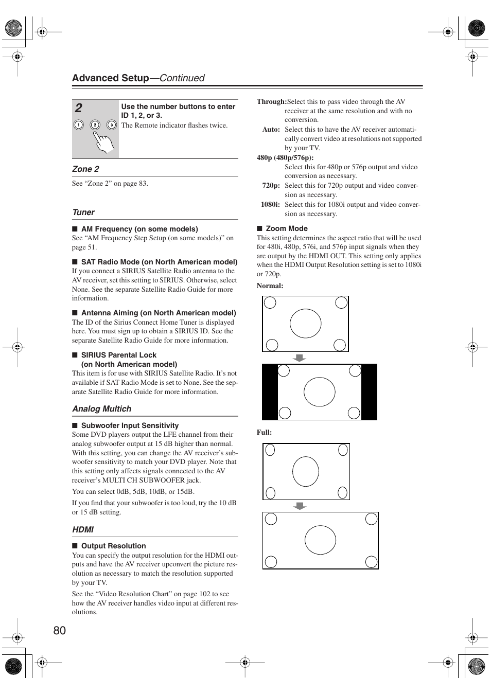 Advanced setup —continued | Onkyo TX-SR606 User Manual | Page 80 / 104