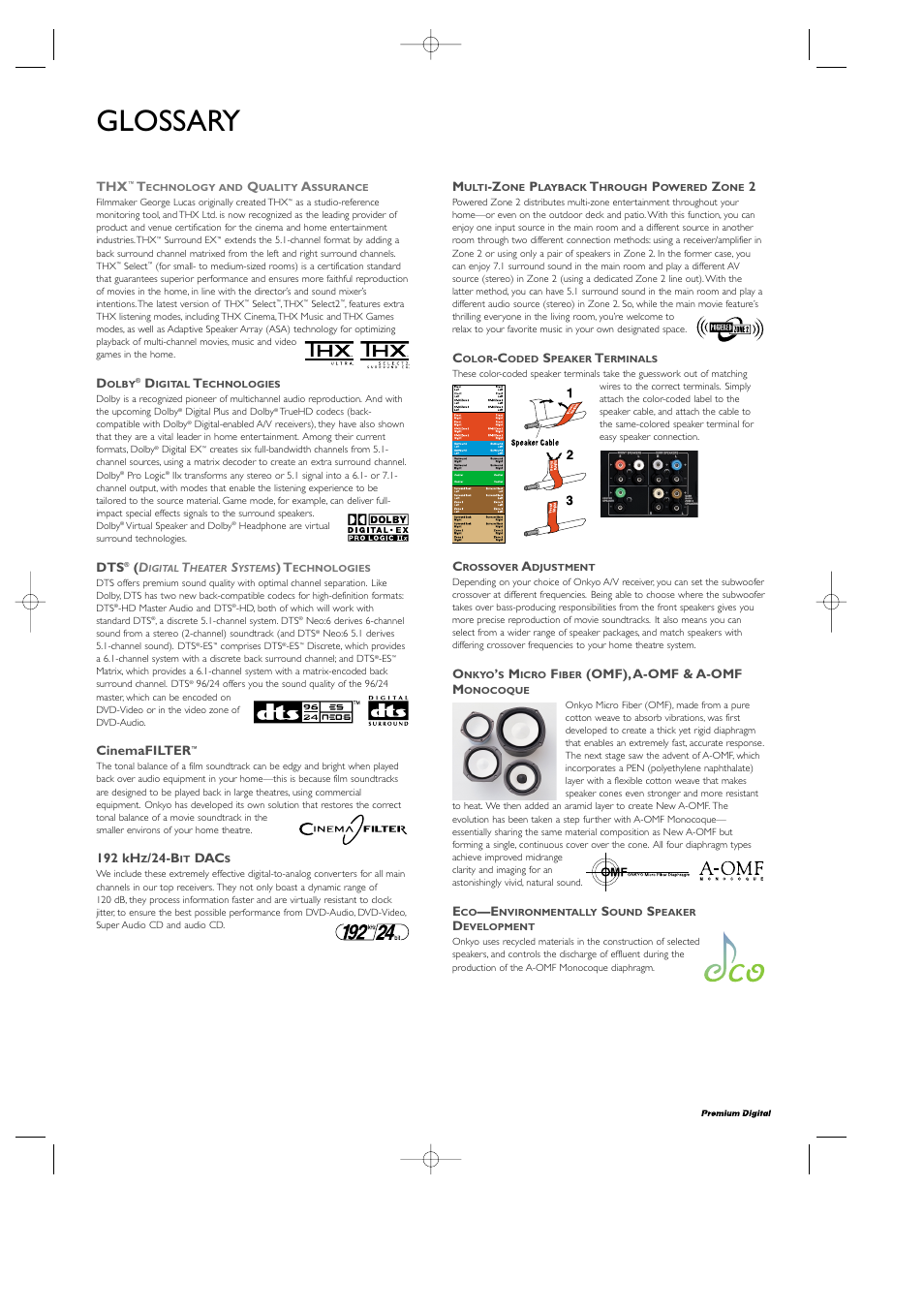 Glossary | Onkyo HT-R340 User Manual | Page 5 / 10