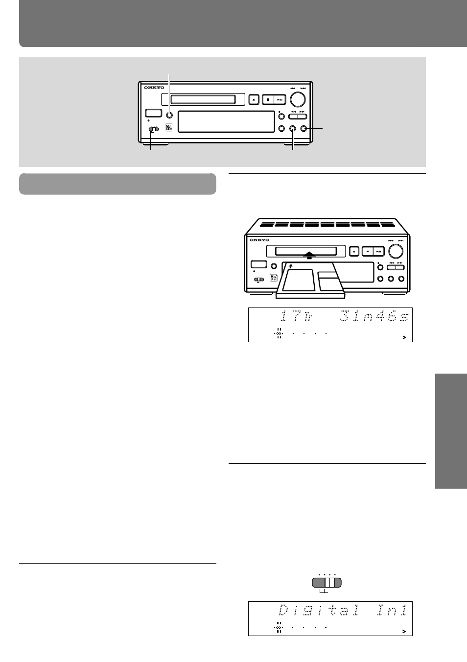 Cd-dubbing (system operation), Load the cd in the cd player, Load recordable md in the md105x | Edit/no yes cd-dubbing input | Onkyo MD-105X User Manual | Page 23 / 56