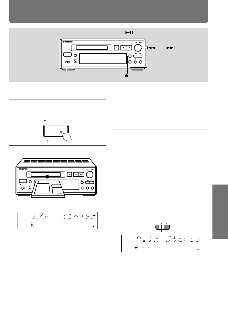 Analog recording, Press the standby/on button, Load a recordable md | The standby indicator goes out, Continued to the next page), No rec display edit/no yes q amcs w input | Onkyo MD-105X User Manual | Page 25 / 56