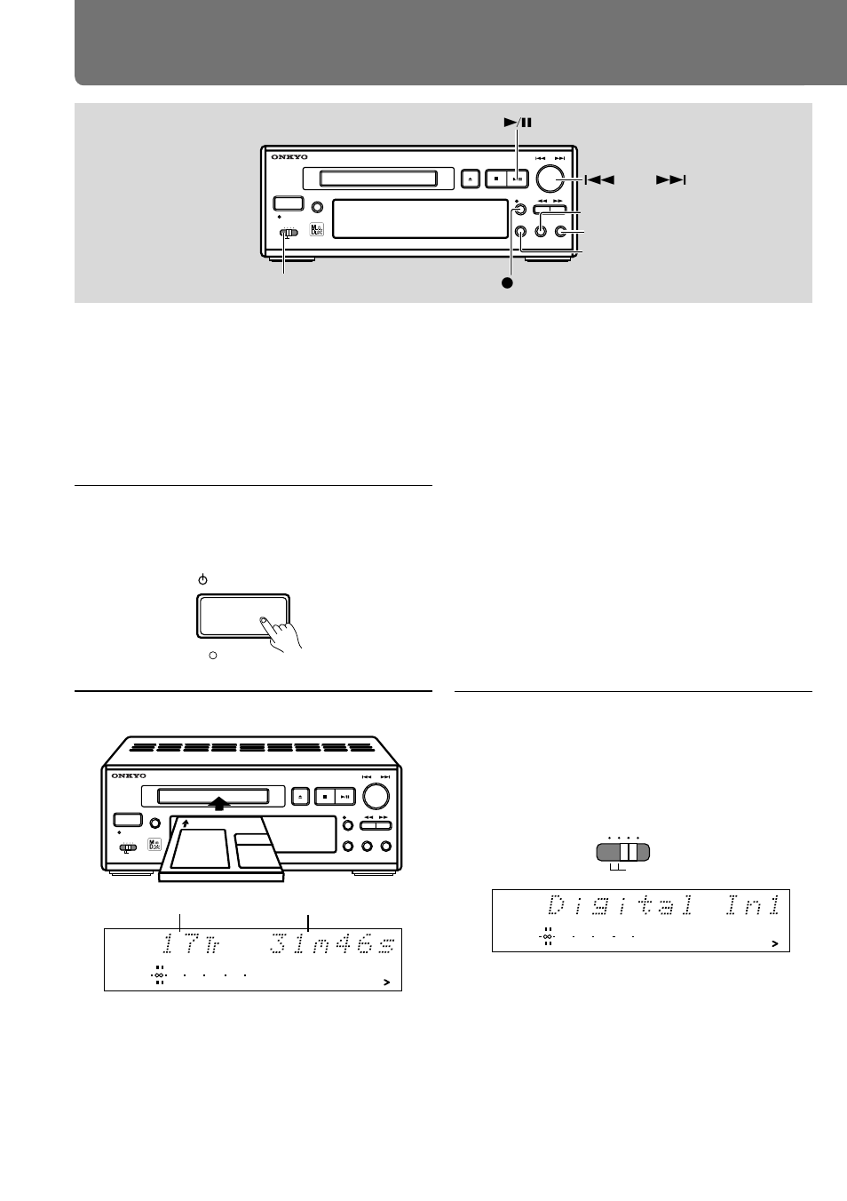 Digital recording, Press the stand-by/on button, Load a recordable md | The standby indicator goes out, The digital input source 1 or 2 is now selected, Total recorded time, Number of recorded tracks on md, No rec display q amcs w edit/no yes input | Onkyo MD-105X User Manual | Page 28 / 56