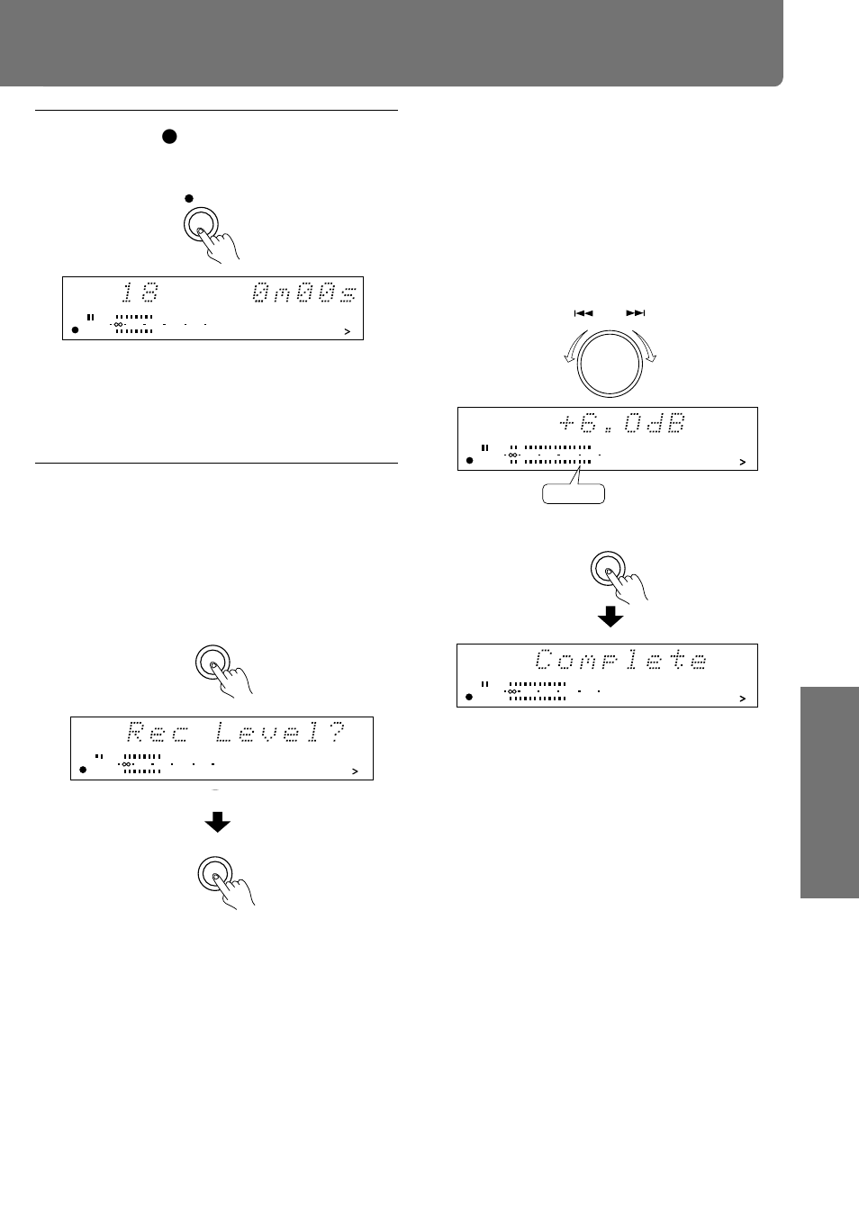 Digital recording (continued), Press the o rec button, Using the amcs knob, adjust the recording level | Continued to the next page) | Onkyo MD-105X User Manual | Page 29 / 56