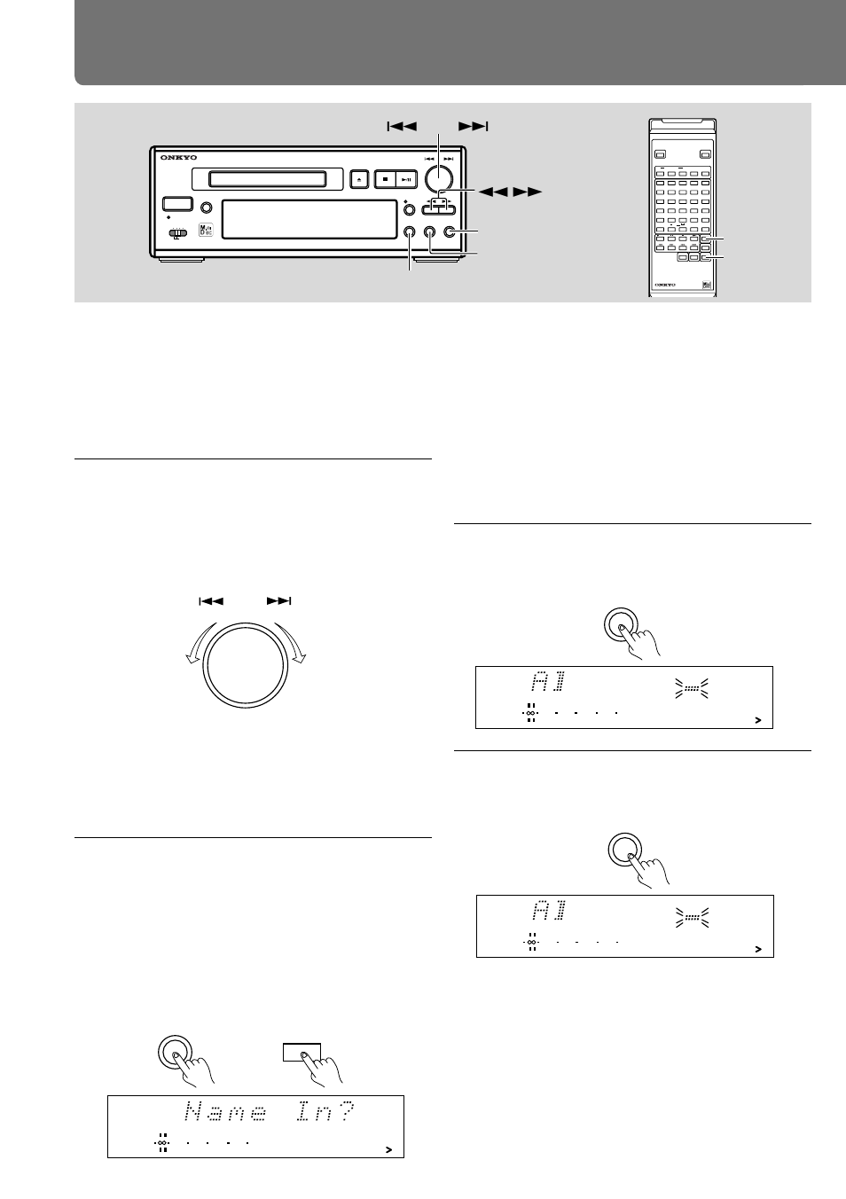Naming a track or disc, Press the yes button, The blinking cursor appears | Remote controller, Display yes edit/no d , f q amcs w, Enter rc-409md name, Name, Push to enter, Amcs, Edit/no yes | Onkyo MD-105X User Manual | Page 42 / 56