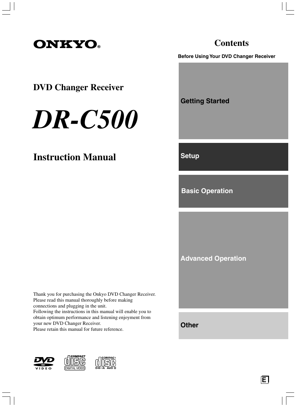 Onkyo DR-C500 User Manual | 68 pages