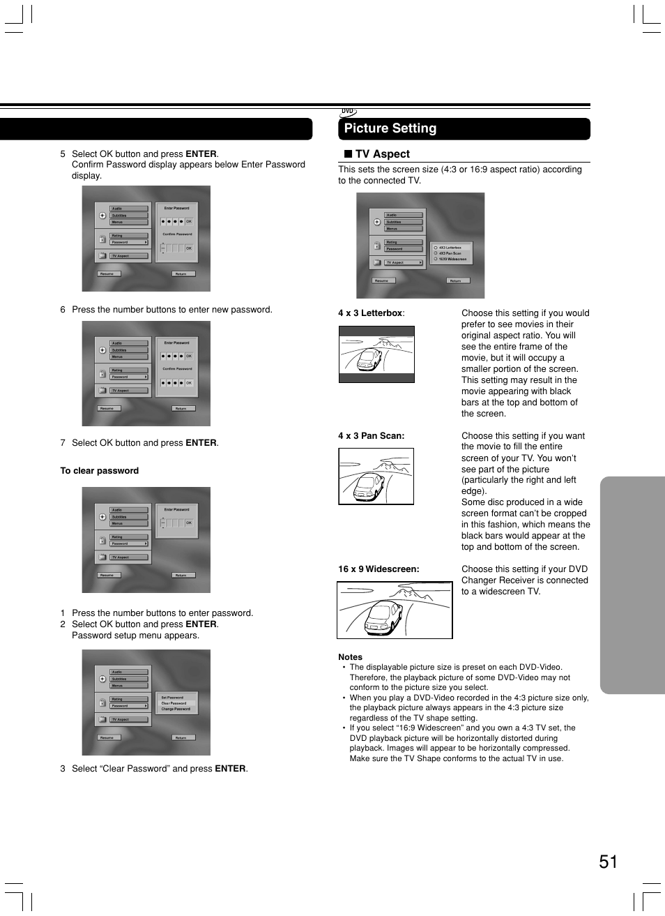 Picture setting | Onkyo DR-C500 User Manual | Page 51 / 68