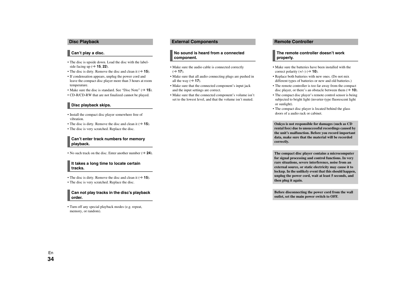Onkyo C-7000R User Manual | Page 34 / 36