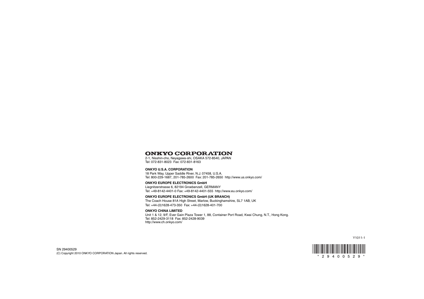 Onkyo C-7000R User Manual | Page 36 / 36