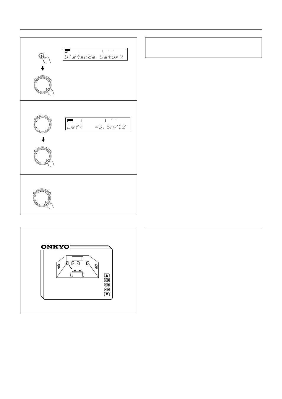 Setting the speaker distance, Using the on-screen display | Onkyo TX-DS676 User Manual | Page 20 / 64