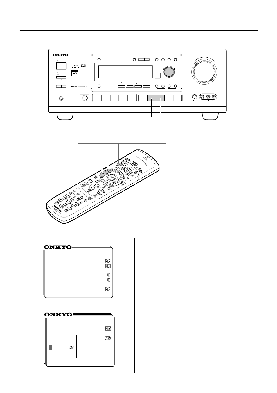 Selecting a preset station, Using the on-screen display, Press the am or fm button | Rotate the smart scan controller | Onkyo TX-DS676 User Manual | Page 32 / 64