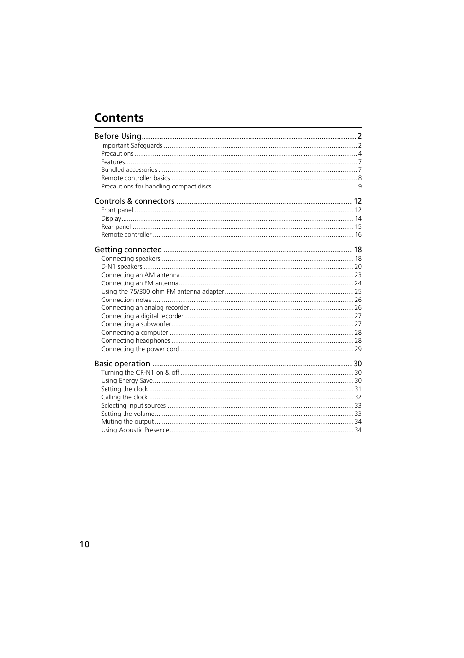 Onkyo CR-N1 User Manual | Page 10 / 64