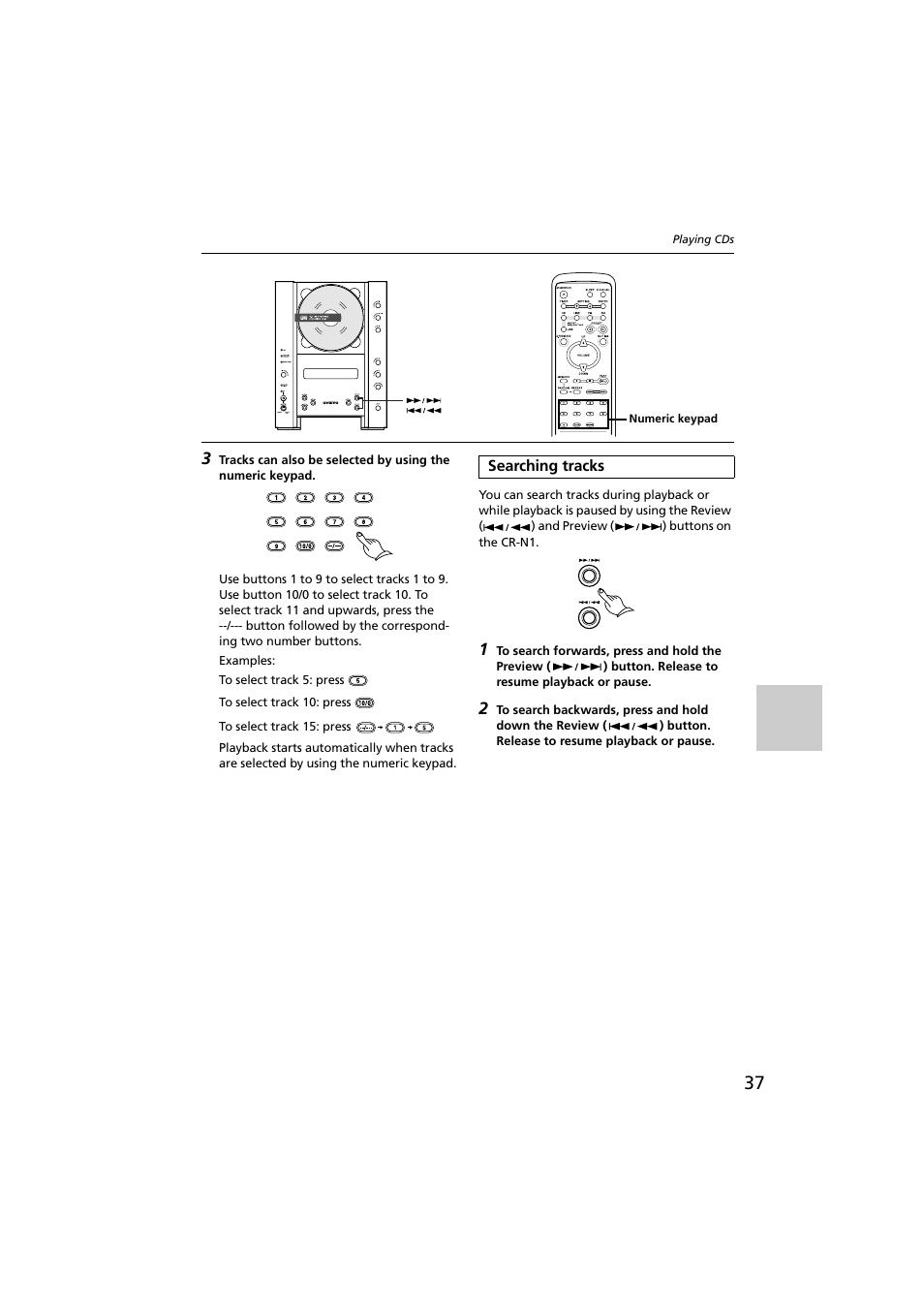 Searching tracks | Onkyo CR-N1 User Manual | Page 37 / 64