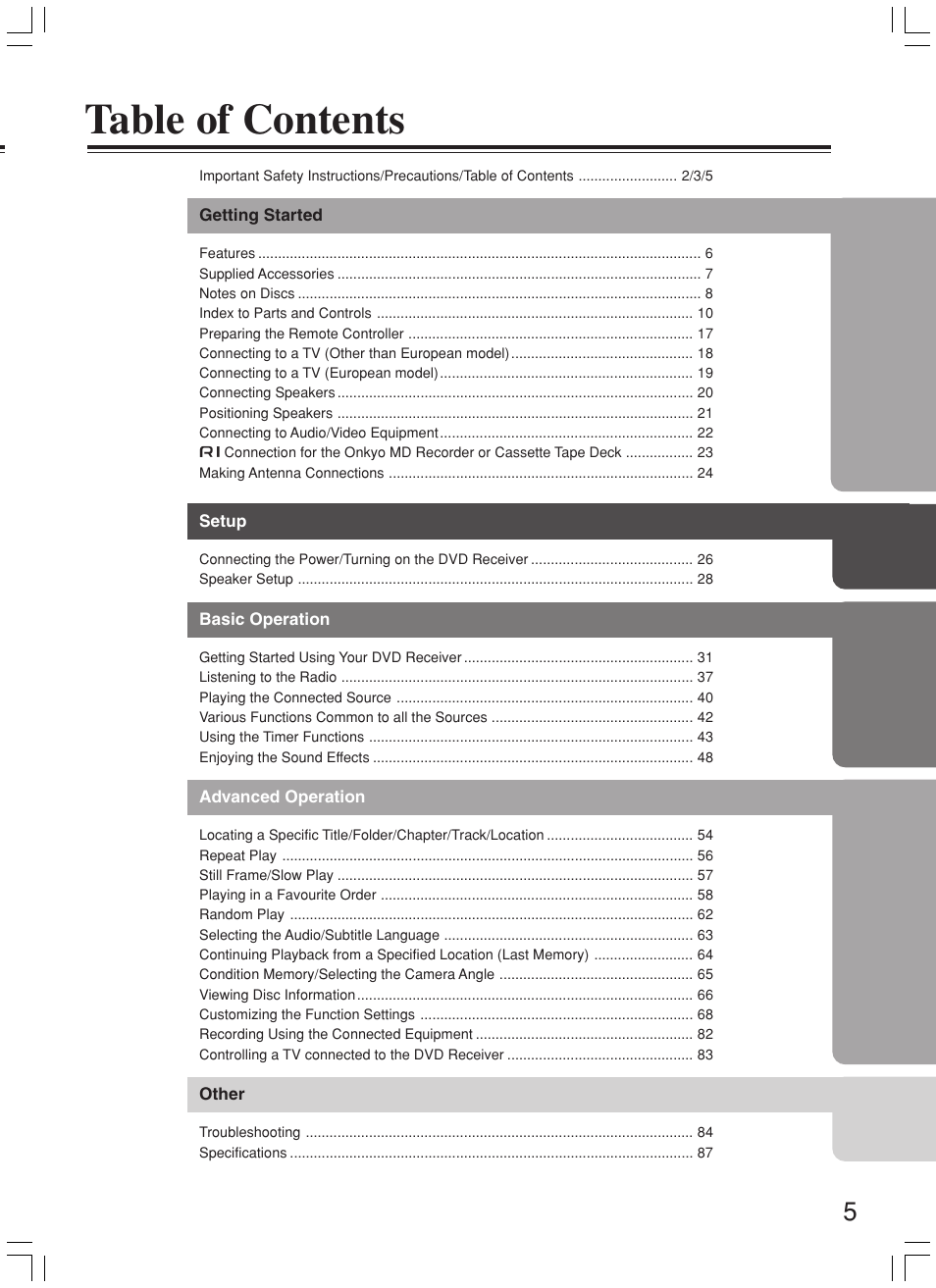 Onkyo DR-L50 User Manual | Page 5 / 88