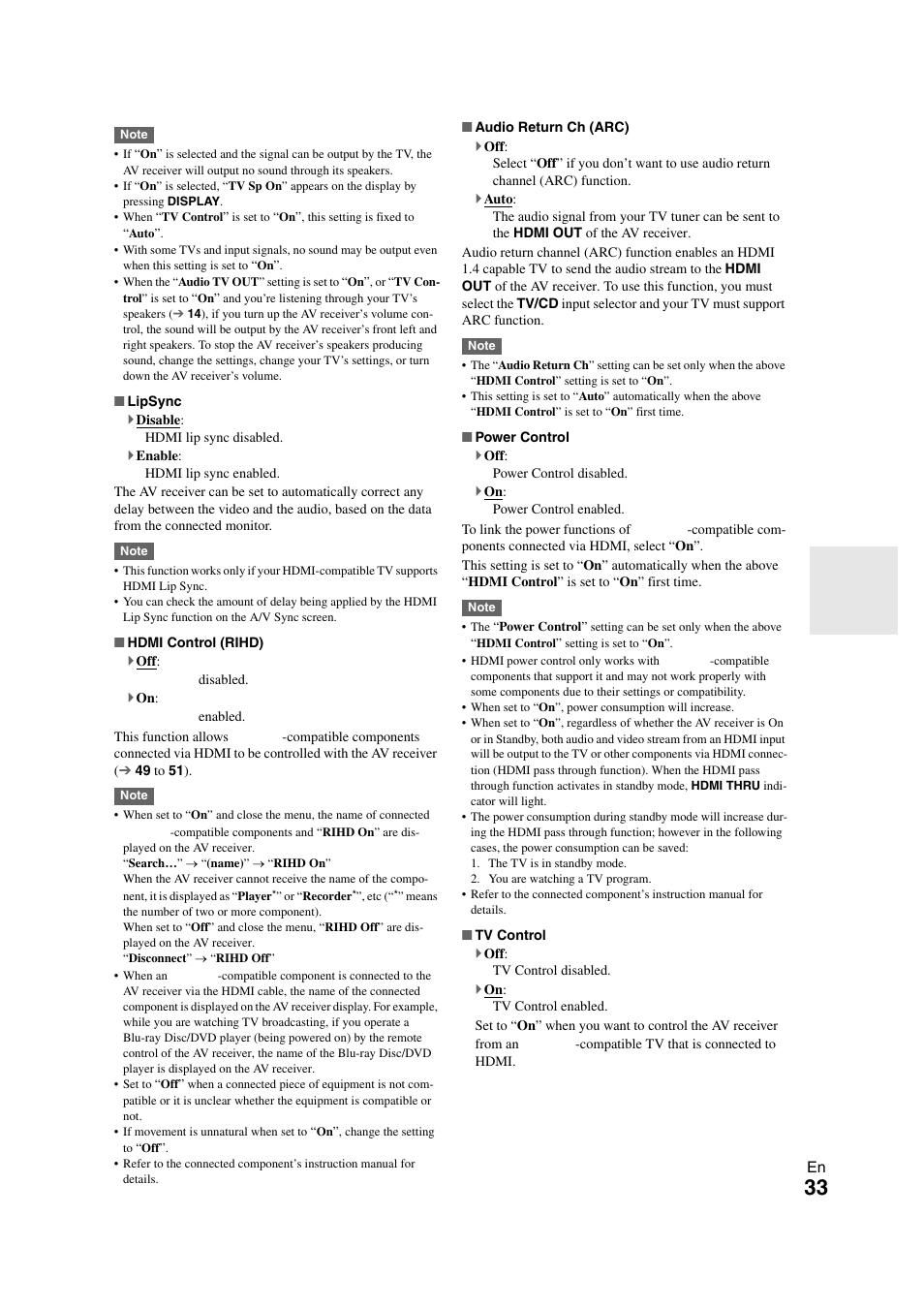 Cator, 33 ) to | Onkyo TX SR308 User Manual | Page 33 / 52