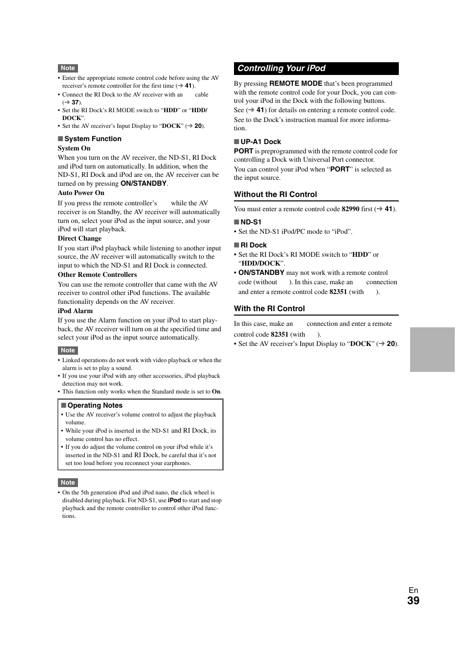 Controlling your ipod | Onkyo TX SR308 User Manual | Page 39 / 52