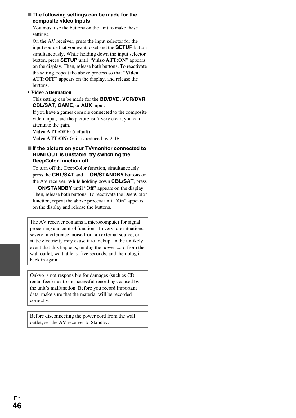 Onkyo TX-SR309 User Manual | Page 46 / 56