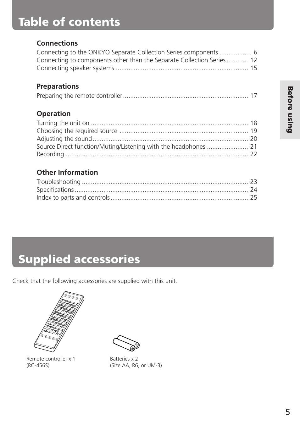 Onkyo A-905TX User Manual | Page 5 / 28