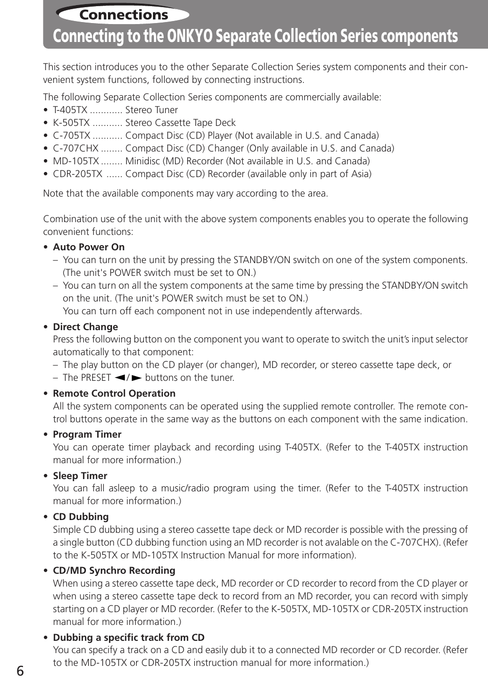 6connections | Onkyo A-905TX User Manual | Page 6 / 28
