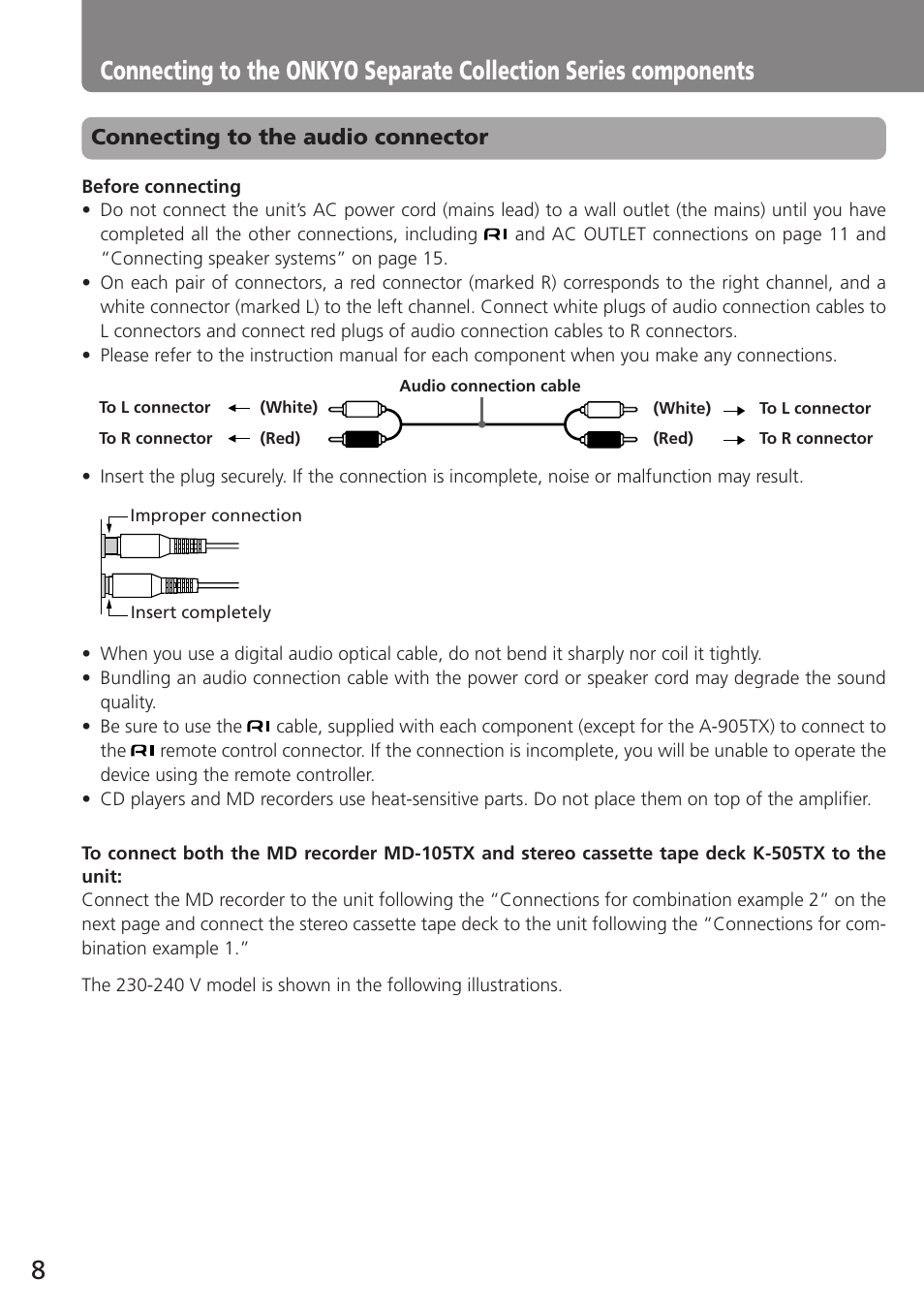 Onkyo A-905TX User Manual | Page 8 / 28