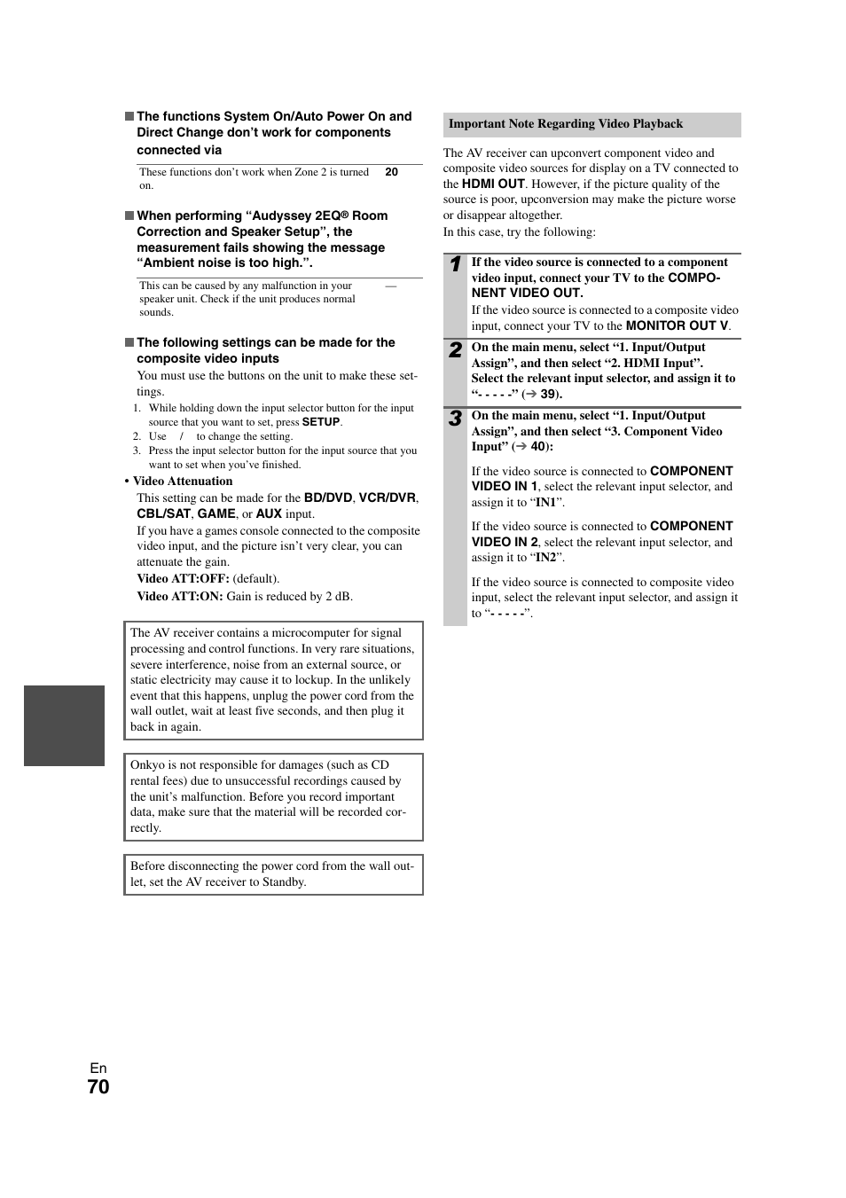 Onkyo TX SR608 User Manual | Page 70 / 76