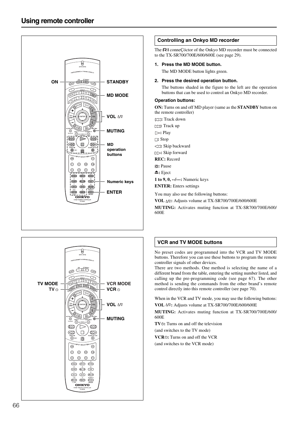 Using remote controller | Onkyo RC- 480M User Manual | Page 4 / 12