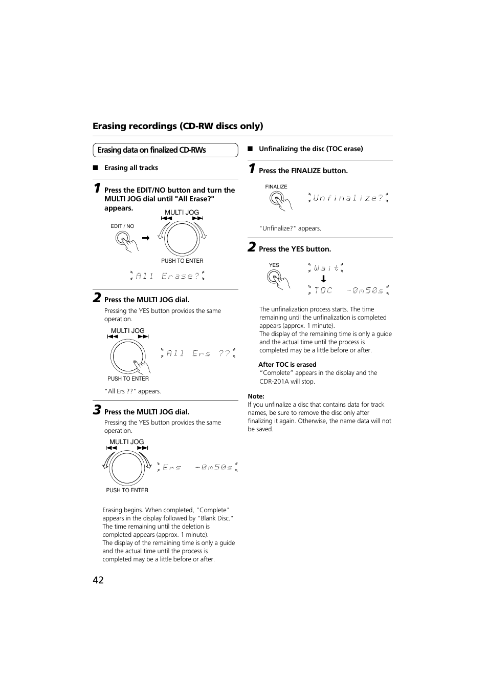 Onkyo CDR-201A User Manual | Page 42 / 52