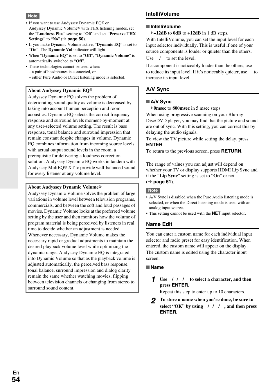 Onkyo AV RECEIVER TX-NR1009 User Manual | Page 54 / 100