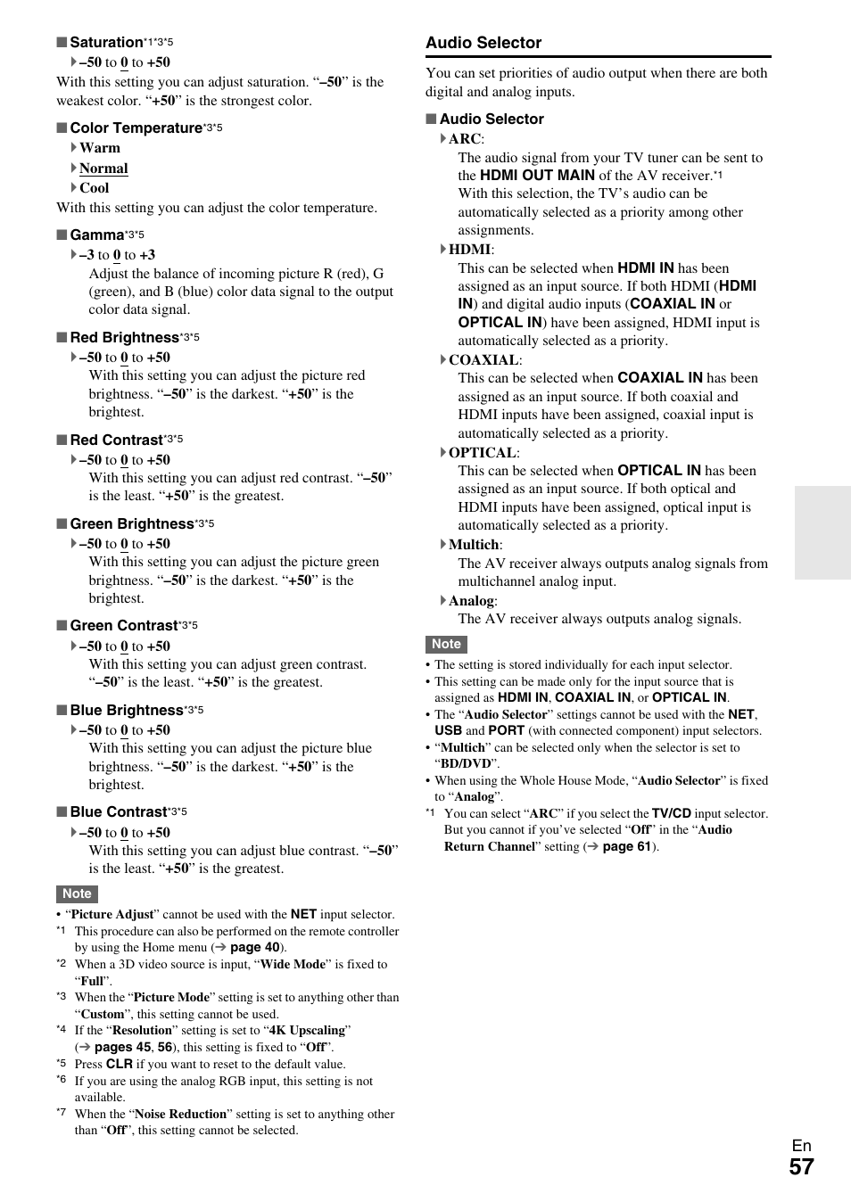 Ee “audio selector | Onkyo AV RECEIVER TX-NR1009 User Manual | Page 57 / 100
