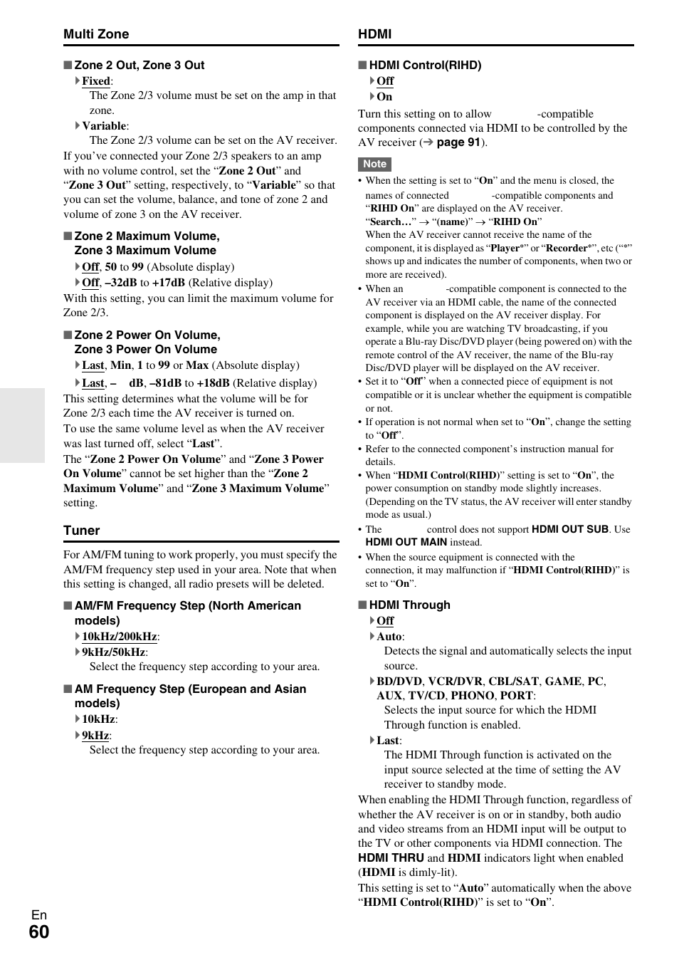 Onkyo AV RECEIVER TX-NR1009 User Manual | Page 60 / 100