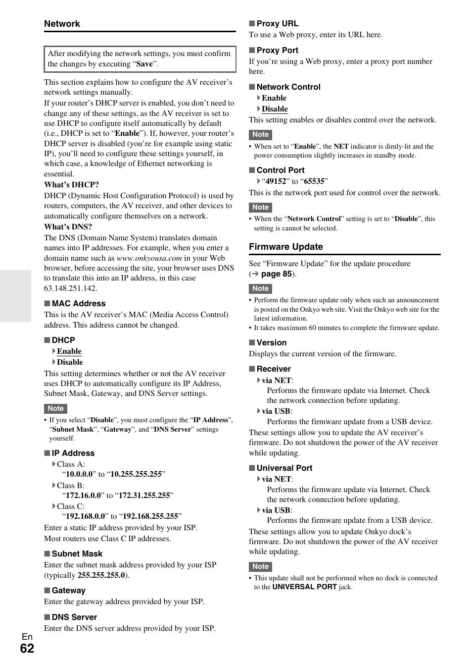 E “network | Onkyo AV RECEIVER TX-NR1009 User Manual | Page 62 / 100