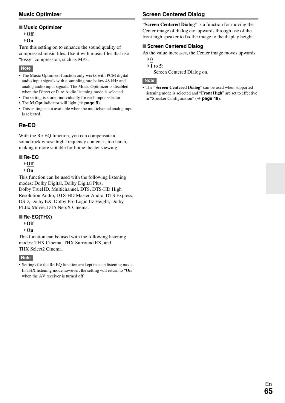 Onkyo AV RECEIVER TX-NR1009 User Manual | Page 65 / 100