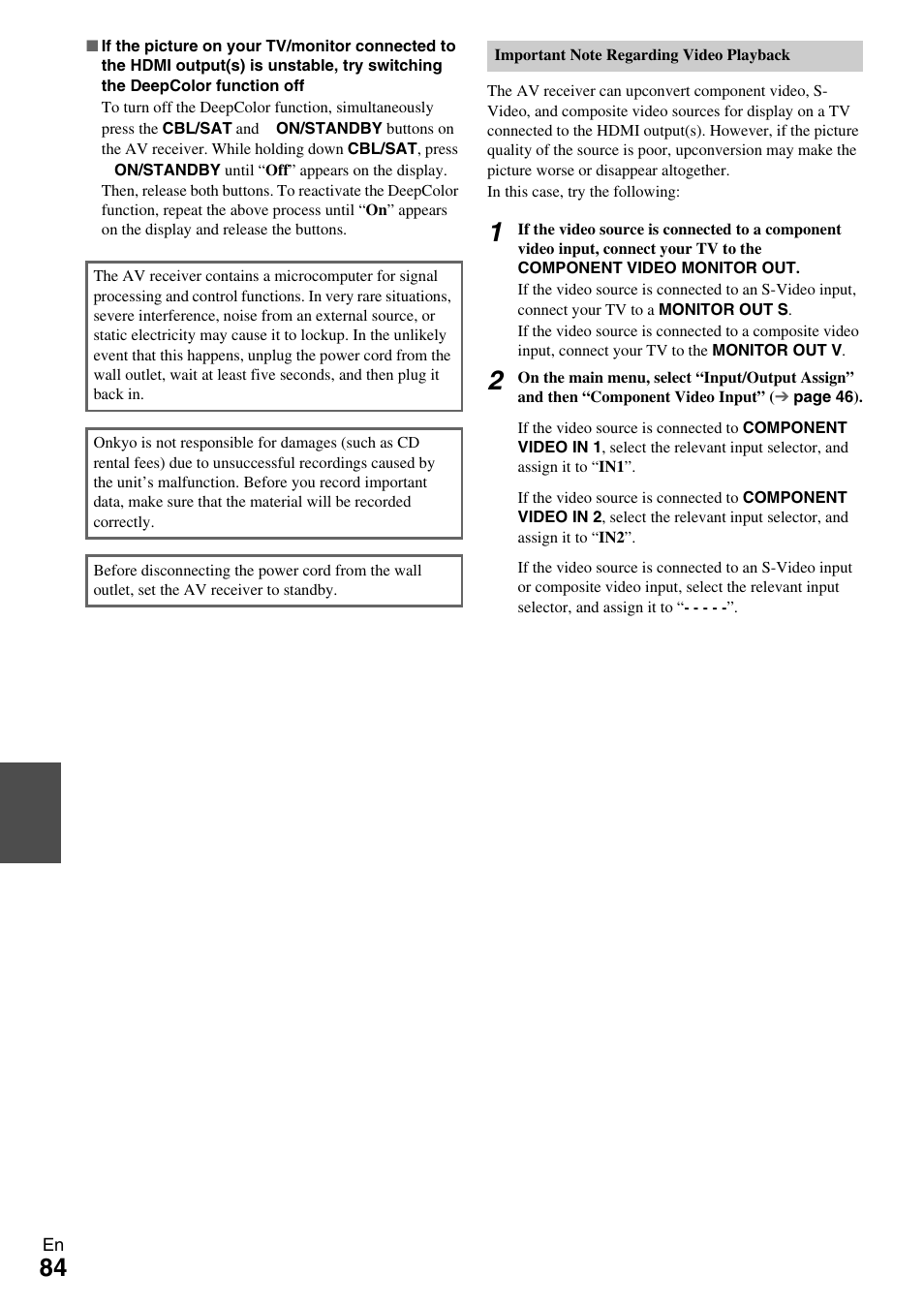 Onkyo AV RECEIVER TX-NR1009 User Manual | Page 84 / 100
