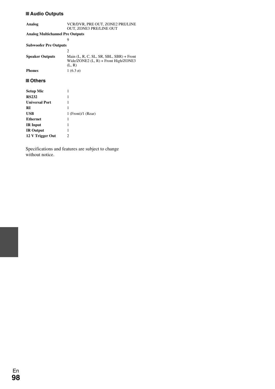 Onkyo AV RECEIVER TX-NR1009 User Manual | Page 98 / 100