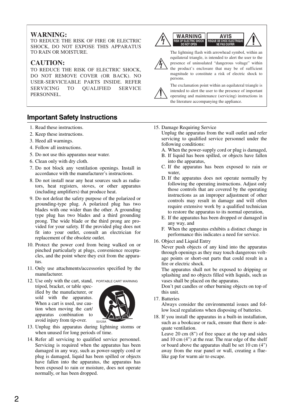 Important safety instructions, Introduction, Warning | Caution | Onkyo TX-SR876 User Manual | Page 2 / 150
