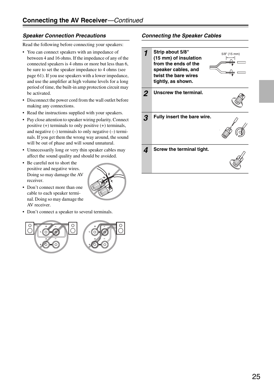 Connecting the av receiver —continued | Onkyo TX-SR876 User Manual | Page 25 / 150