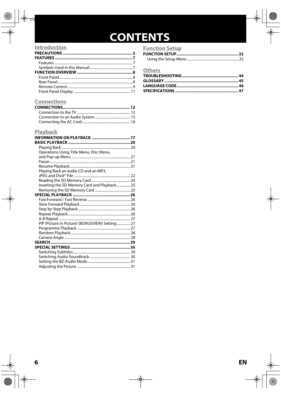 Onkyo DV-BD606 User Manual | Page 6 / 48