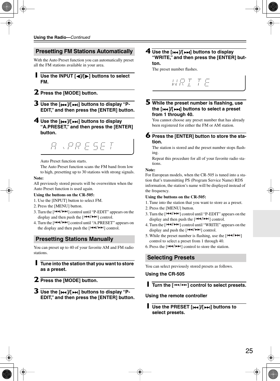 Onkyo CR-505 User Manual | Page 25 / 36