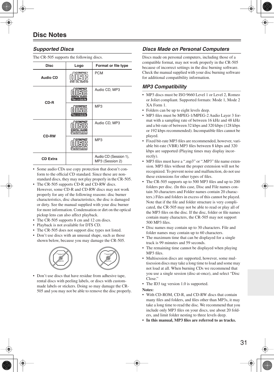 Onkyo CR-505 User Manual | Page 31 / 36