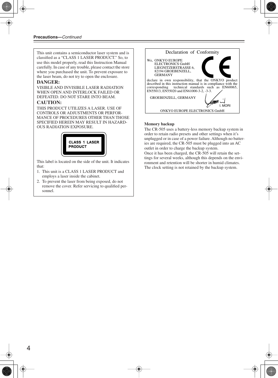 Onkyo CR-505 User Manual | Page 4 / 36