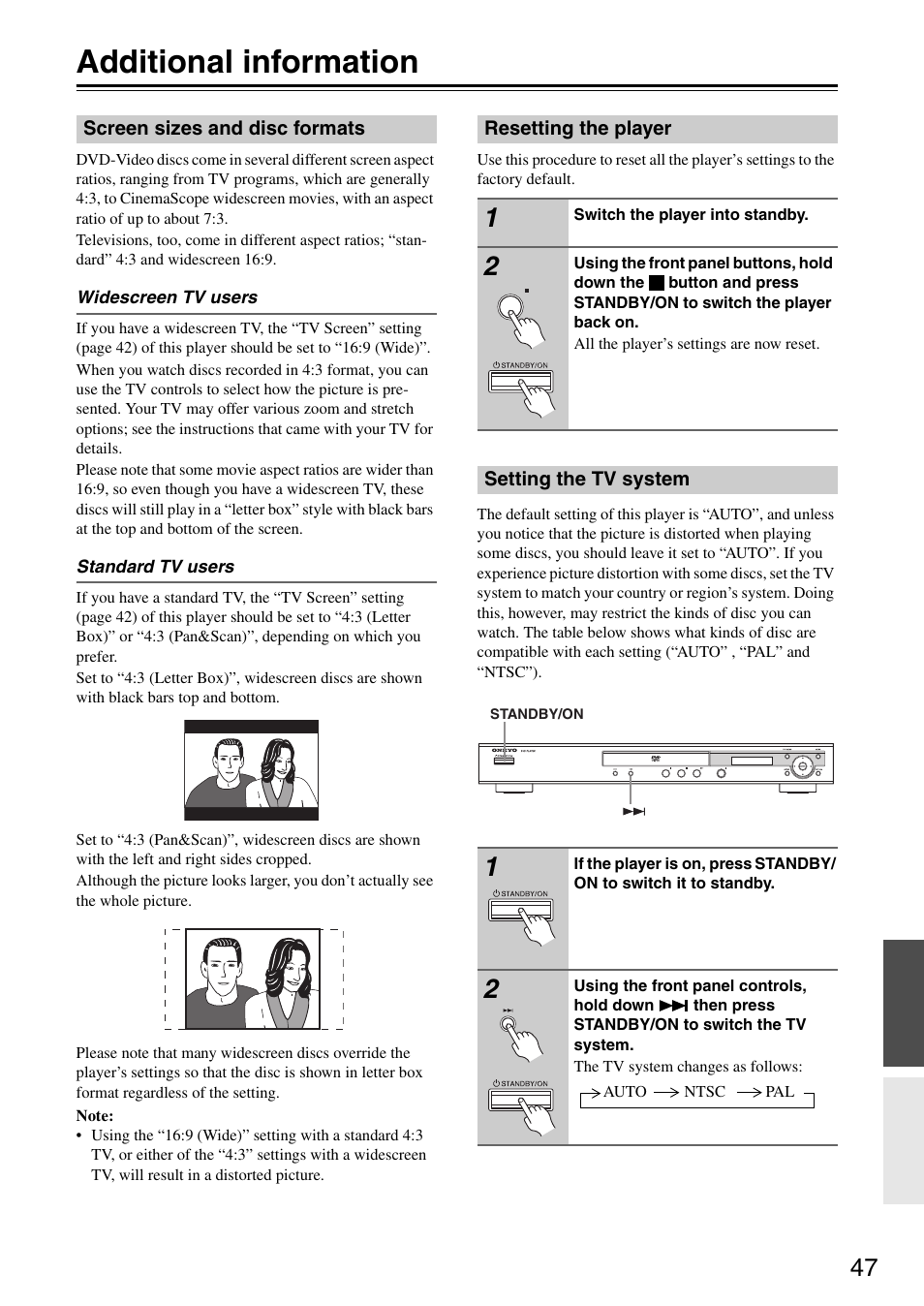 Additional information | Onkyo DV-SP305 User Manual | Page 47 / 56