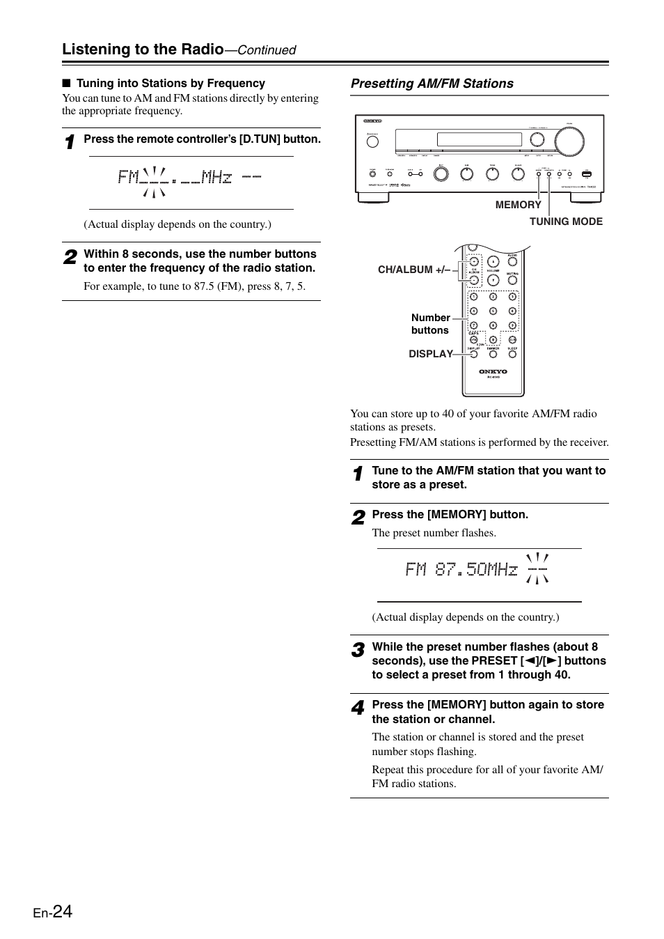 Tton (24) | Onkyo Network TX-8050 User Manual | Page 24 / 56