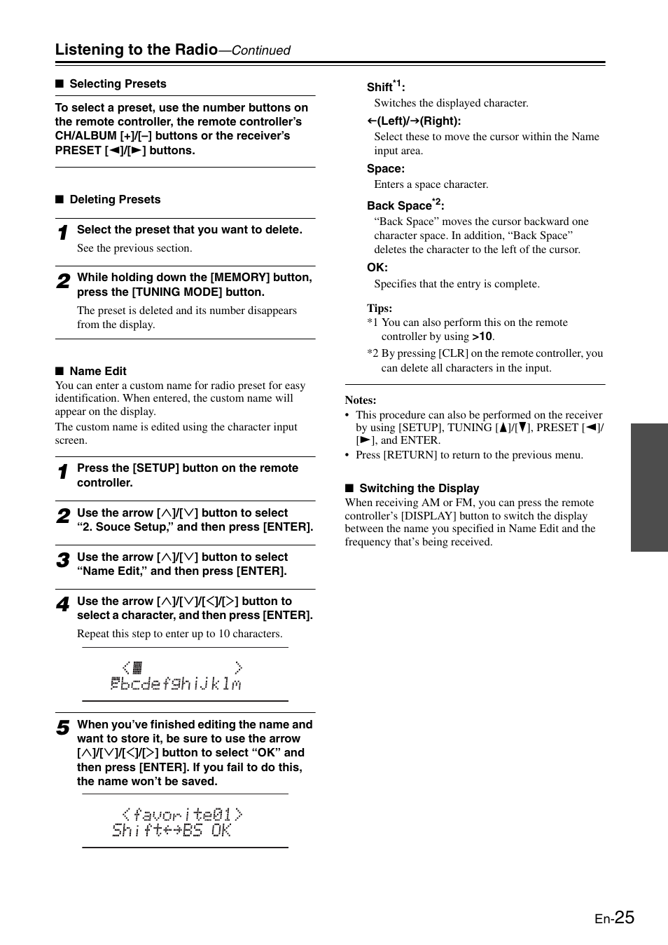 Tton (25), Ttons (25, 38, Tton (25, 38, 39) | Listening to the radio | Onkyo Network TX-8050 User Manual | Page 25 / 56