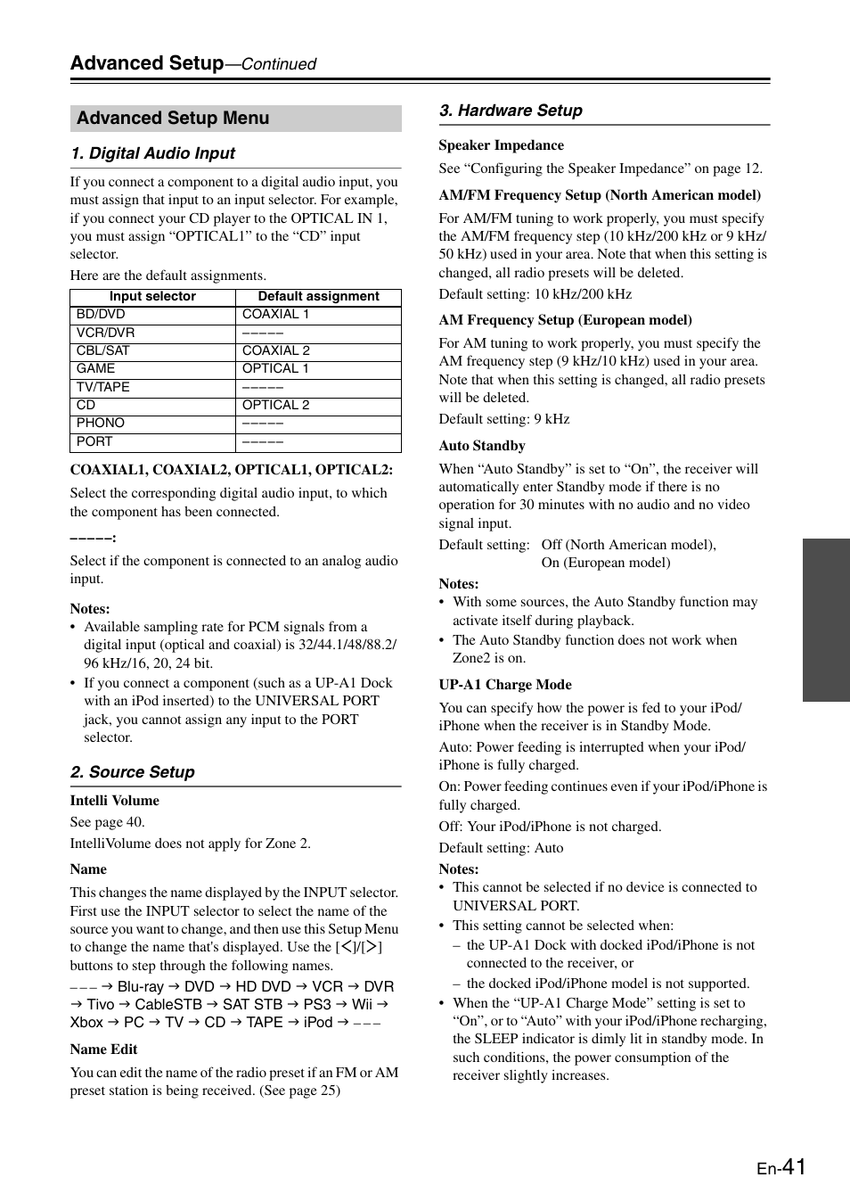 Advanced setup menu, Advanced setup | Onkyo Network TX-8050 User Manual | Page 41 / 56